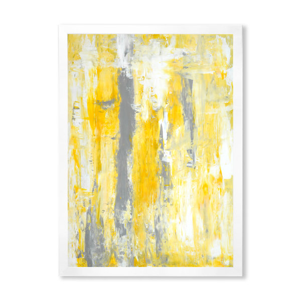 Wrought Studio Grey Meets Yellow Modern Art Print on Canvas Wayfair